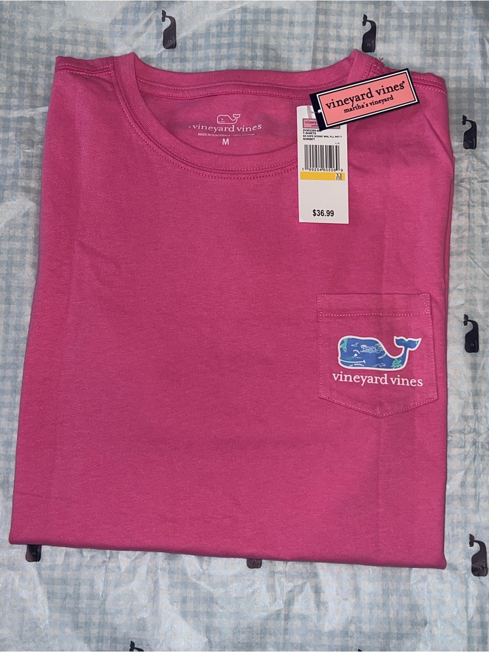 vineyard vines Hope Scenic Whale Pocket T-Shirt Pink Medium